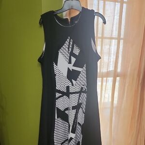 Black and White Geometric Women's Dress
